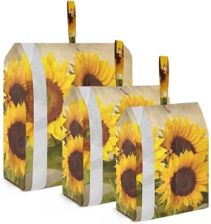 Vivid Sunflowers Packing Cubes Set of 3, Lightweight Travel Luggage Organizers Foldable Bags for Easy Packing and Organization