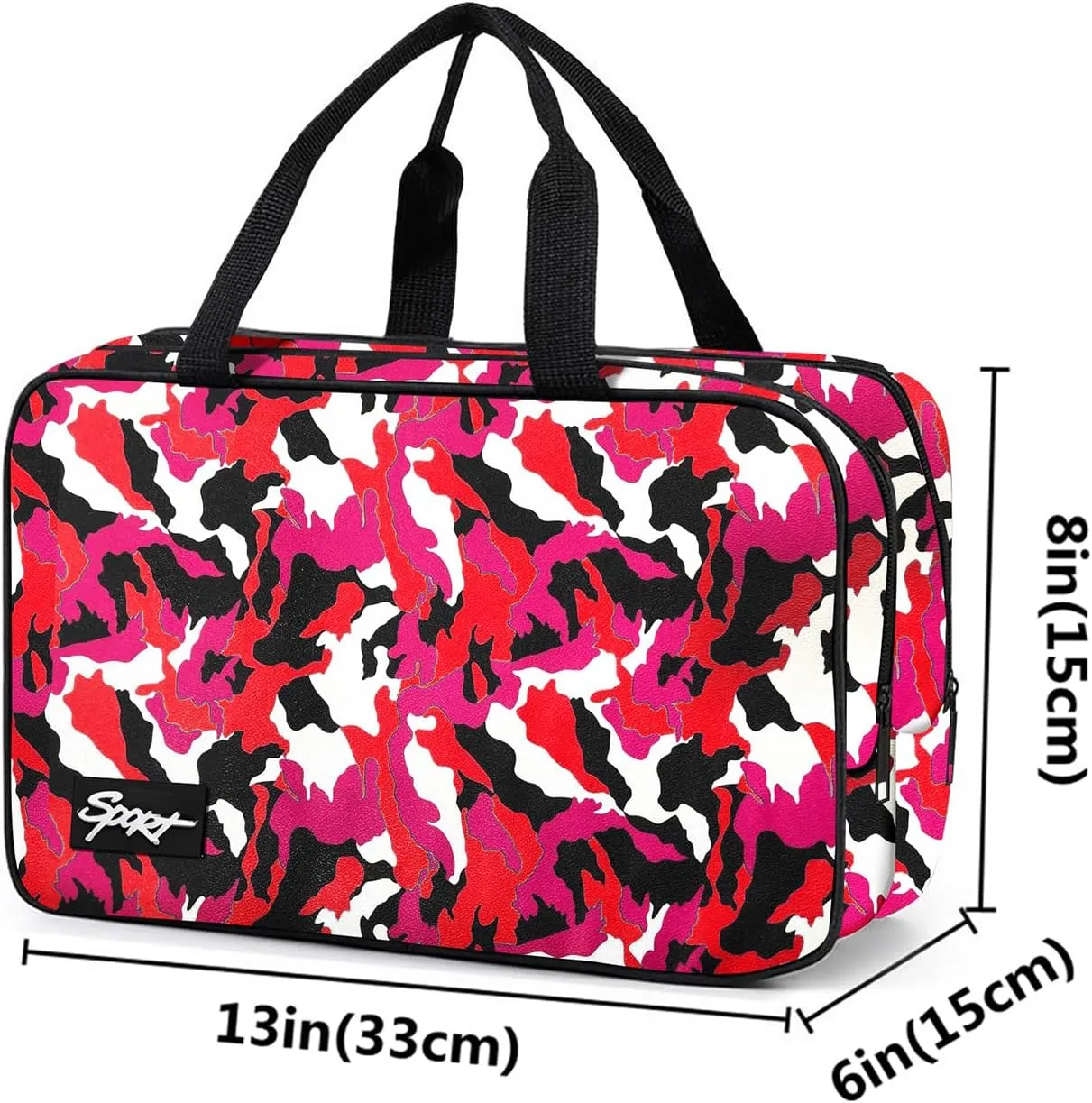 Wash Bags for Boys & Girls,Lightweight Carry-On Size,Toiletry Bag for Traveling,Small Tote Bags,Sport Toiletry Bag, (051hong)