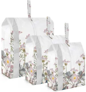 Watercolor Sunflower Packing Cubes Set of 3, Lightweight Travel Luggage Organizers Foldable Bags for Easy Packing and Organization