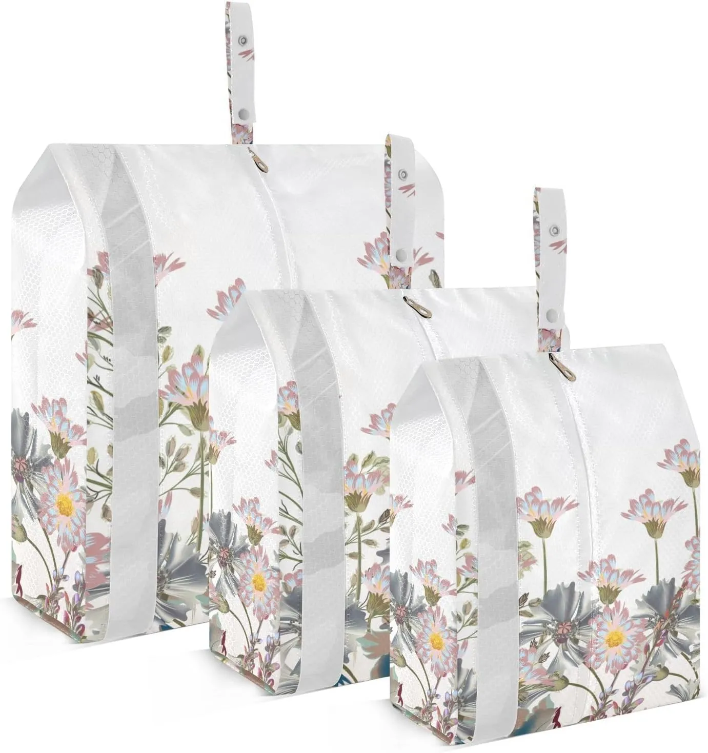 Watercolor Sunflower Packing Cubes Set of 3, Lightweight Travel Luggage Organizers Foldable Bags for Easy Packing and Organization
