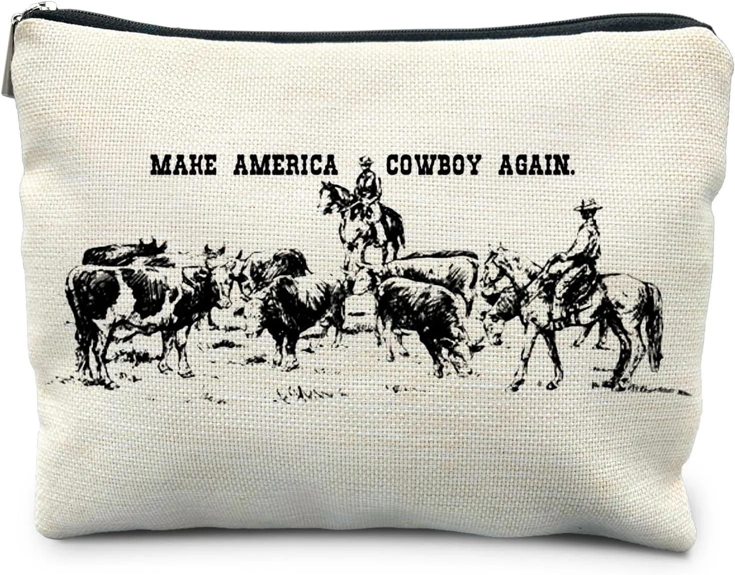 Western Makeup Bag, Western Gifts for Women, Cowgirl Gifts, Country Girl Gifts, Make America Cowboy Again Vintage Cosmetic Bags Toiletry Bag for Women