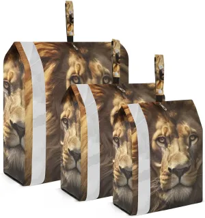 Wild Lion Packing Cubes Set of 3, Lightweight Travel Luggage Organizers Foldable Bags for Easy Packing and Organization