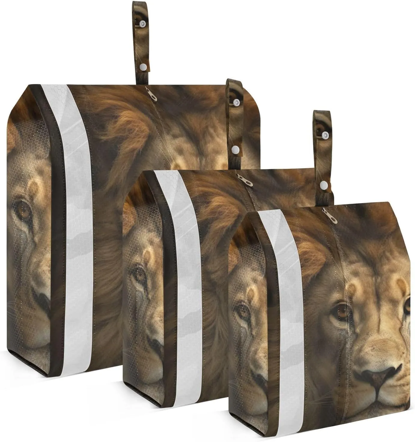 Wild Lion Packing Cubes Set of 3, Lightweight Travel Luggage Organizers Foldable Bags for Easy Packing and Organization