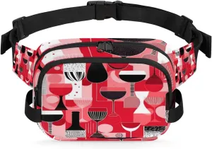 Wine Chic Fanny Packs for Women Men Fashion Waist Packs Belt Bag Water-resistant Crossbody Bag Wine Red Waist Pouch Waist Pack Hip Bum Bag for Hiking Casual Travel Cycling