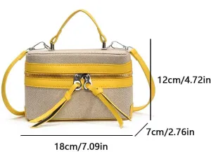 Women Patchwork Crossbody Bag Fashion Shoulder Bag Chic Hobo Bag (Yellow)