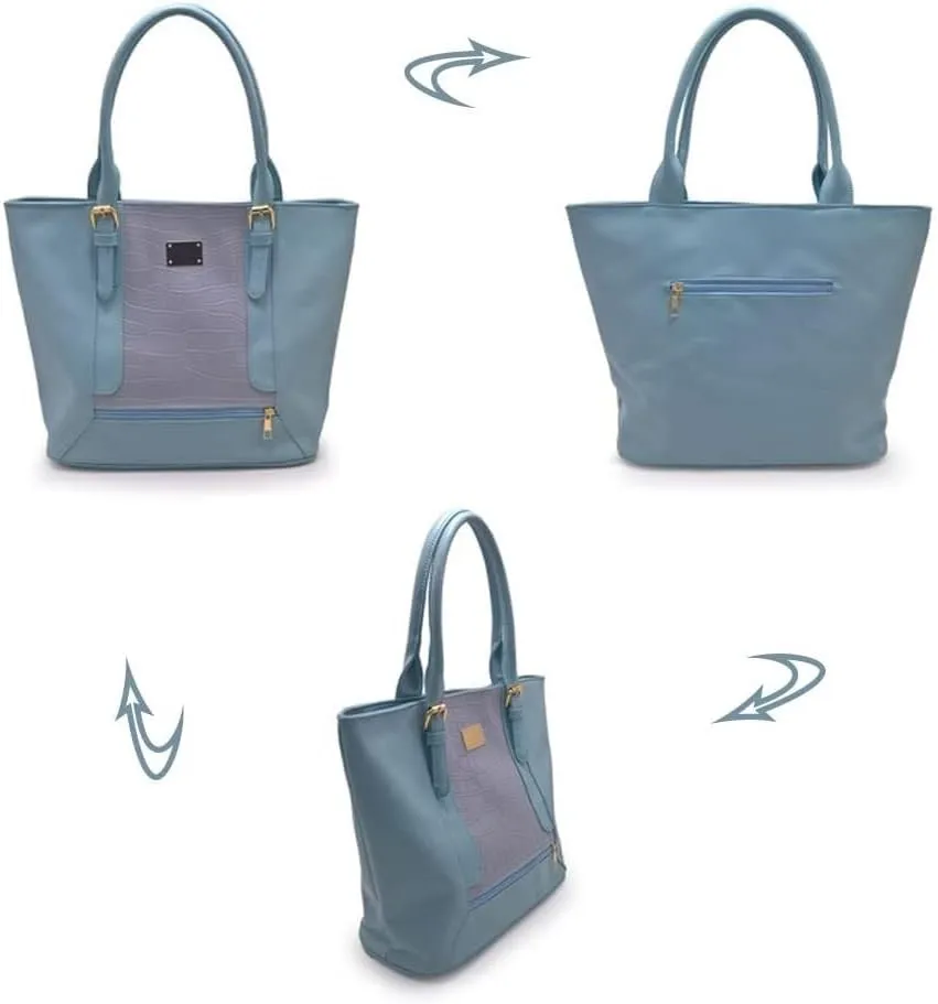 Women Shoulder Bags Crocodile Pattern Bucket Bag Contrasting Colors Tote Bag Large Capacity Handbag