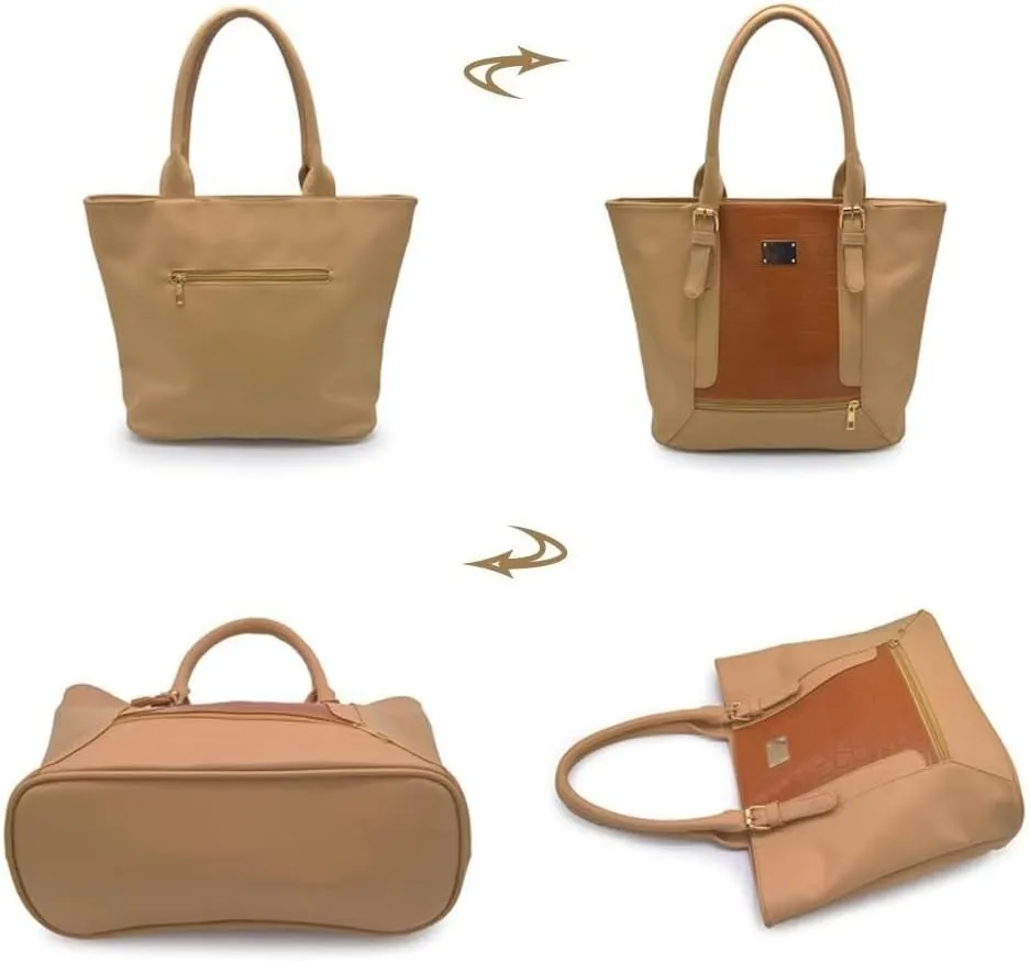 Women Shoulder Bags Crocodile Pattern Bucket Bag Contrasting Colors Tote Bag Large Capacity Handbag