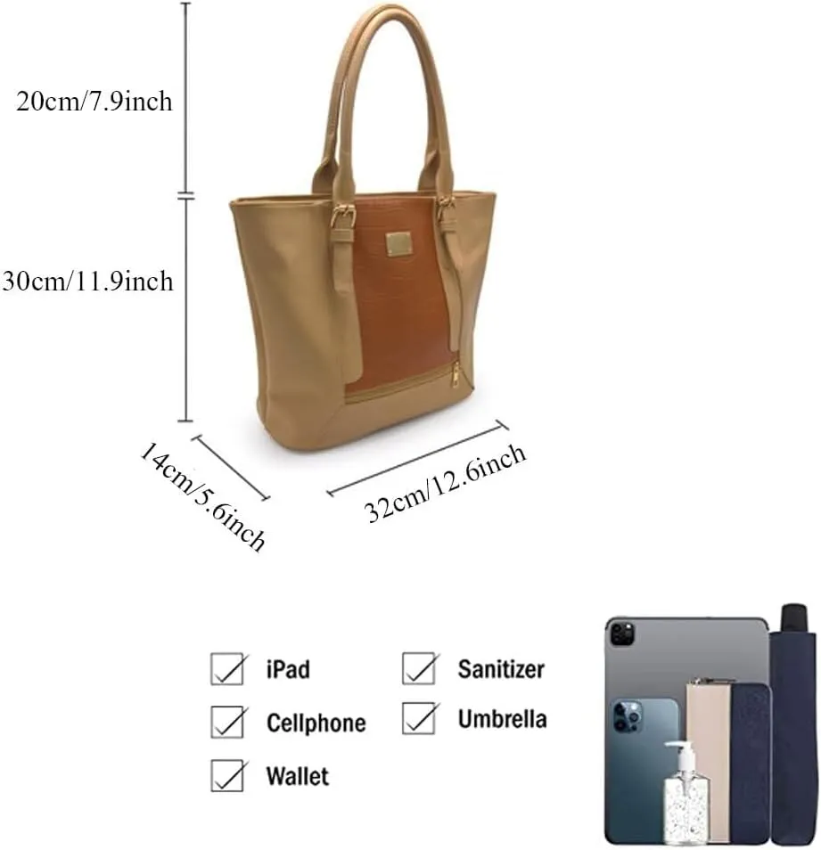 Women Shoulder Bags Crocodile Pattern Bucket Bag Contrasting Colors Tote Bag Large Capacity Handbag