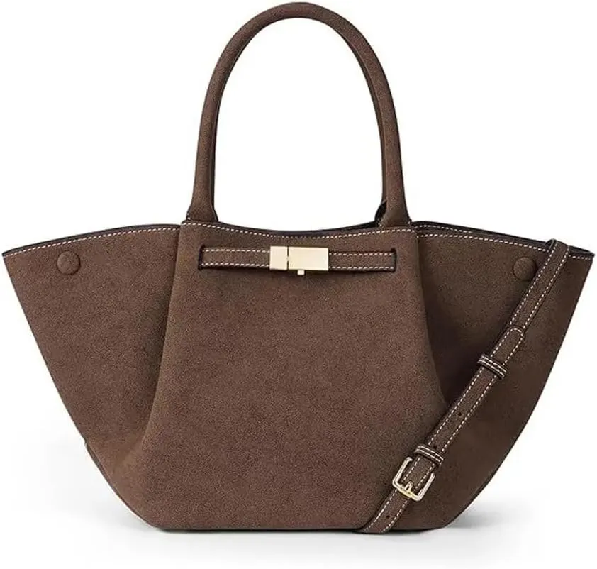 Women Soft Grained Suede Top Handle Bag Trendy Suede Leather Tote Bag Luxury Satchel Bags Hobo Shoulder Bags