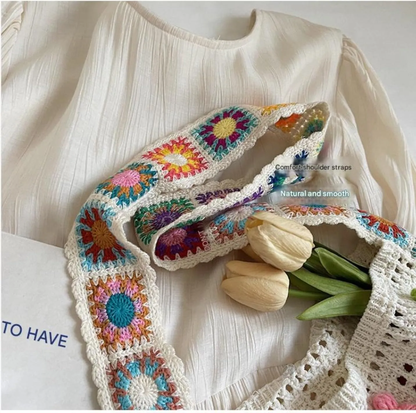 Women's Boho Embroidery Crossbody Bag Hollow Out Crochet Knit Shoulder Bag Knited Bag Handbag Summer Beach Tote