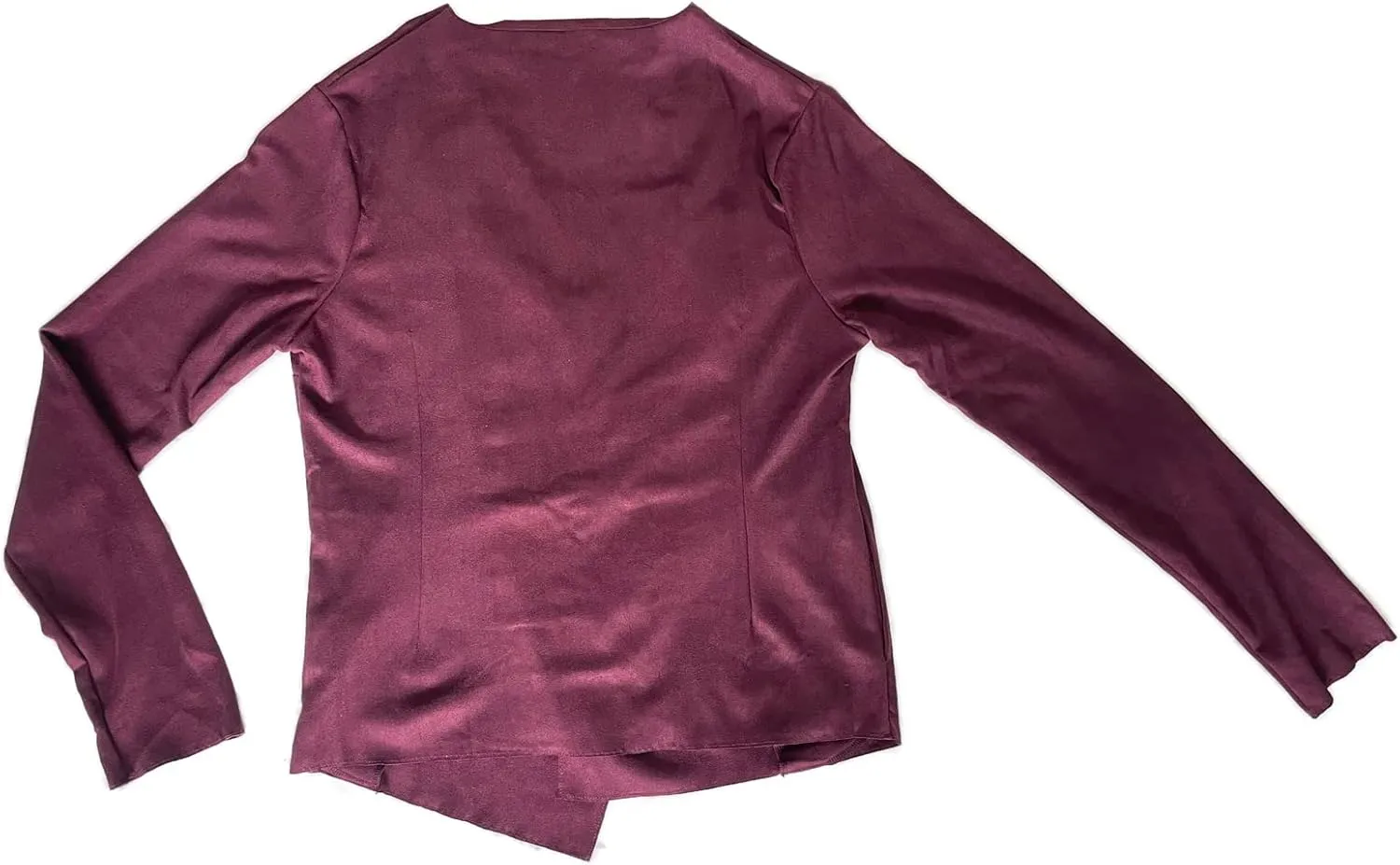 Women's Long Sleeve Cardigan, Faux Suede, Chic Look, Drape Front