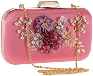 Women's Rose Flower Flash Evening Clutch Bag Dress Bag Bags