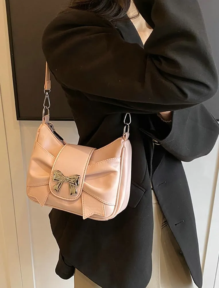 Women's Trendy Shoulder Bag Cute Bow Y4k Tote Handbag Purse Casual Hobo Bags Crossbody Bag