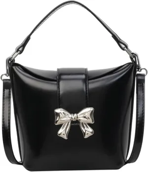 Women's Trendy Shoulder Bag Cute Bowknot Hobo Crossbody Bags Bucket Purse Casual Handbag