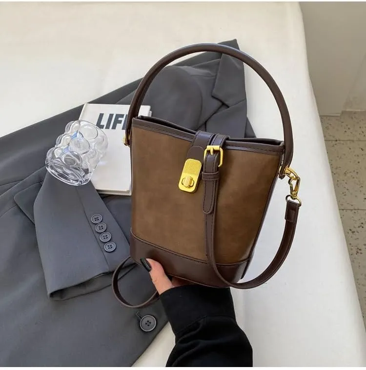 Women's Vintage Leather Hobo Bags Retro Alt Large Ladies Tote Casual Crossbody Shoulder Bag Classic Bucket Bags
