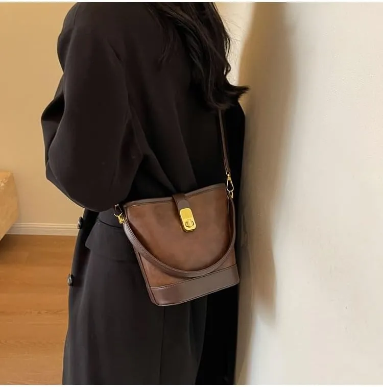Women's Vintage Leather Hobo Bags Retro Alt Large Ladies Tote Casual Crossbody Shoulder Bag Classic Bucket Bags
