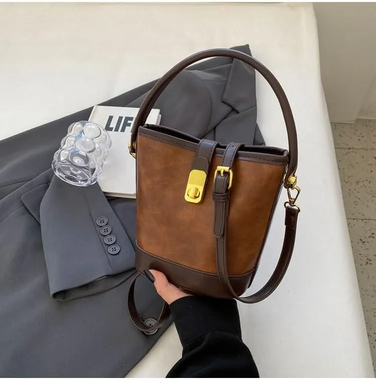 Women's Vintage Leather Hobo Bags Retro Alt Large Ladies Tote Casual Crossbody Shoulder Bag Classic Bucket Bags