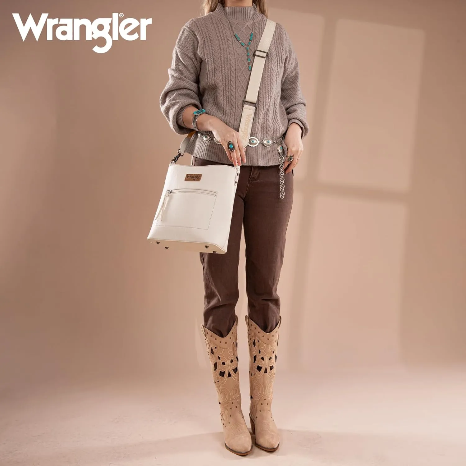 Wrangler Crossbody Bags for Women Lightweight Handbags and Purses Travel Shoulder Purse