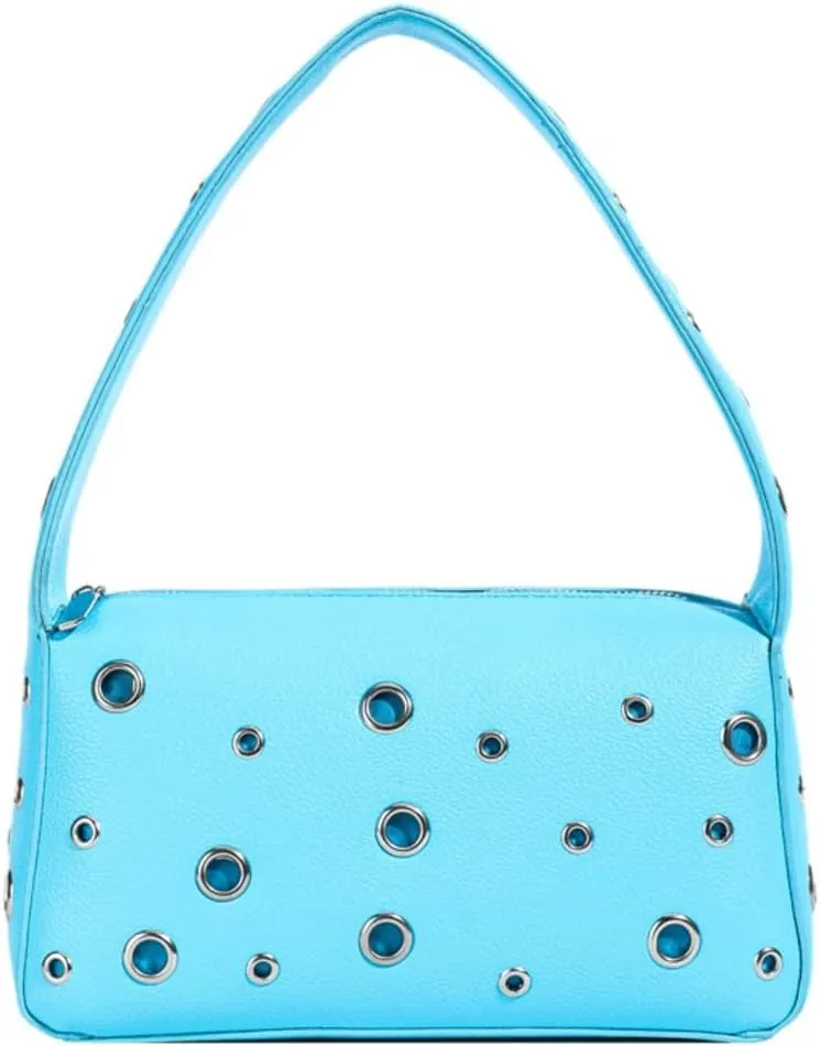 Y2k Crescent Hobo Bags Women 90s PU Leather Trendy Studded Shoulder Satchels Crossbody Purse Punk Underarm Tote Handbag