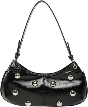 Y2k Crescent Hobo Bags Women Trendy 90s Punk PU Leather Studded Shoulder Satchels Crossbody Purse Underarm Tote Handbag