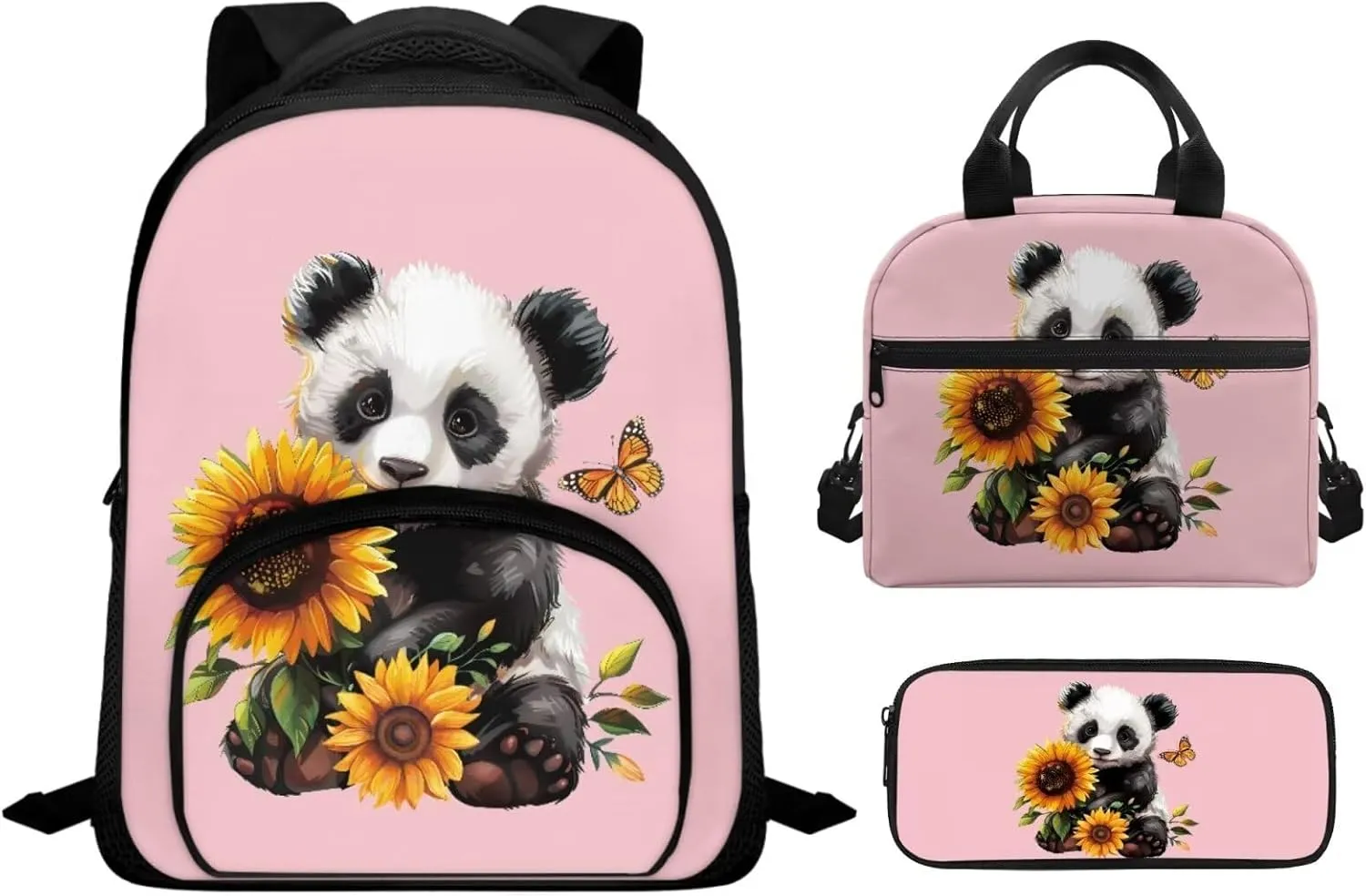 YEXIATODO Kawaii Panda Toddler Backpack and Lunch Box Set Girls Preschool with Cute Pencil Case Lightweight School Book Bag & Case Stylish School Backpacks Make You Look Chic and Fashion