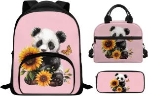 YEXIATODO Kawaii Panda Toddler Backpack and Lunch Box Set Girls Preschool with Cute Pencil Case Lightweight School Book Bag & Case Stylish School Backpacks Make You Look Chic and Fashion