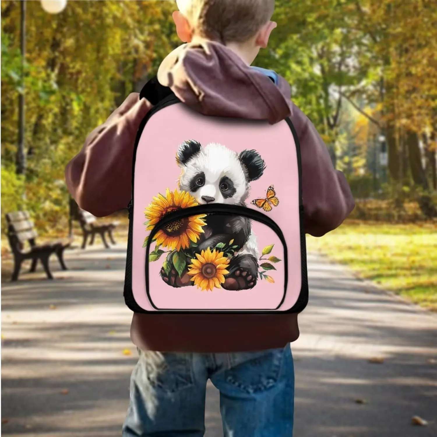 YEXIATODO Kawaii Panda Toddler Backpack and Lunch Box Set Girls Preschool with Cute Pencil Case Lightweight School Book Bag & Case Stylish School Backpacks Make You Look Chic and Fashion